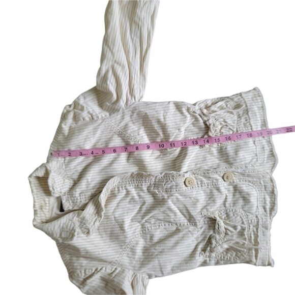 ZARA BASIC CREAM&WHITE STRIPE BLAZER JACKET - 5 - Picture 6 of 6